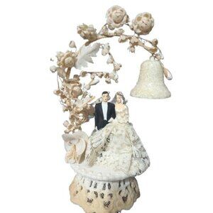 Peel and Holin Wedding Cake Topper Vintage 1950s Chalkware 9 in w/flaw